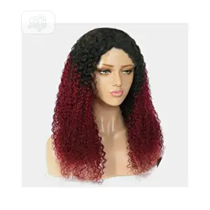 Black Wine Fancy Baby Curl Invisible Parting Wig