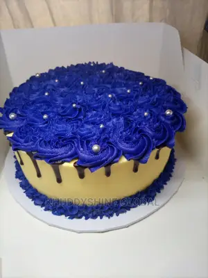 Blue N Cream Adult Birthday Cake