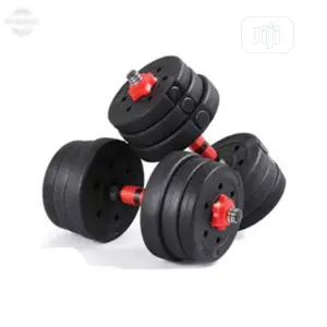 Adjustable Black Plastic Dumbell (10kg Each)