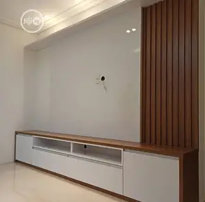 Tv False Wall and Wooden Console