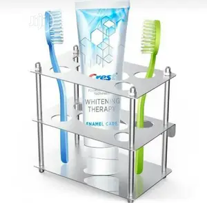 Toothbrush and Toothpaste Holder (Stainless Steel)