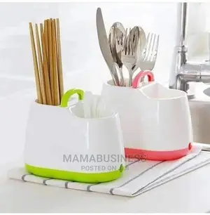 1pc Cutlery Holder With Drainer Organizer