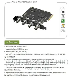 1 X Pcie to 4 Port SDI Video Capture