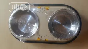 Colored Metal Pet Dog Double Bowl