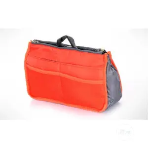 Double Zipper Cosmetics Organizer Bag - Orange
