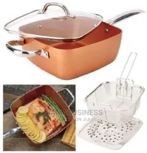 Copper Square Deep Dish Frying Pan
