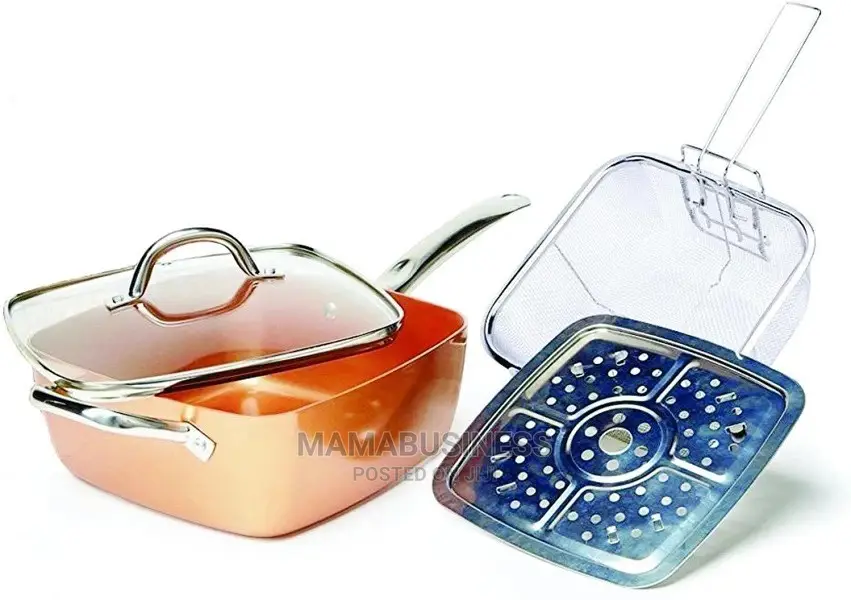 Copper Square Deep Dish Frying Pan