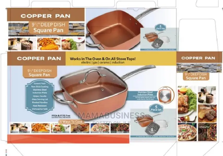 Copper Square Deep Dish Frying Pan