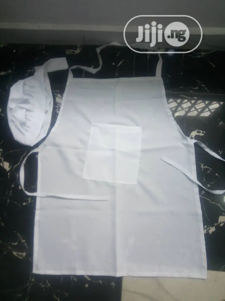 White 2pcs Apron Set - Moq 150pcs