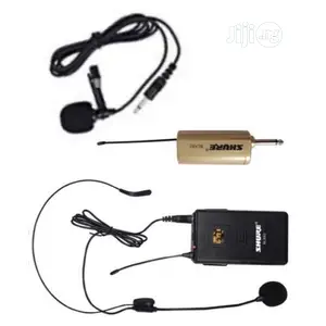 Wireless Head Microphone With Lavaliar Tie Clip Mic