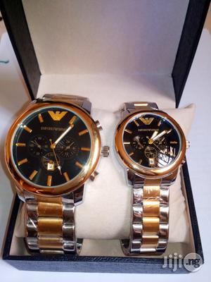 New Emporio Armani Couple's Watch - Gold and Silver Strap