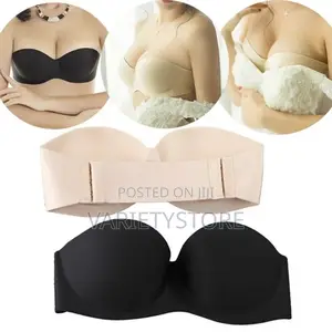 Sexy Non-Slip Strapless Gathering Invisible Push Up Bra