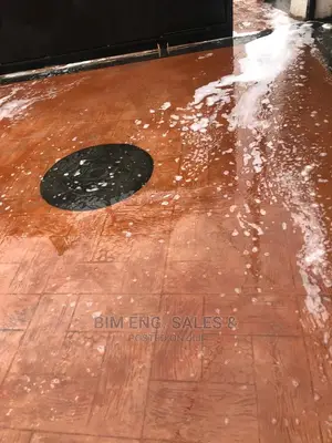 Concrete Stamped Floor Design Washer Dryer Polishing