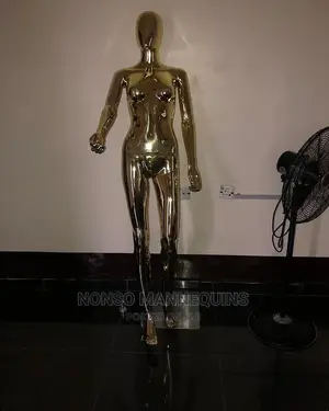 Size 8 Gold Chrome Egg Face Detachable Female Mannequins