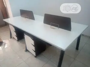 White Workstation For 4people