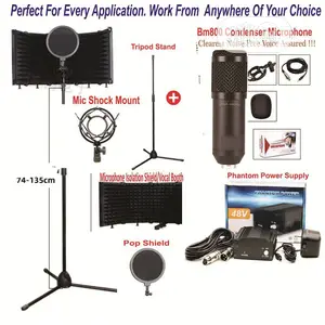 6 in 1 Adjustable Microphone Vocal Booth Sets