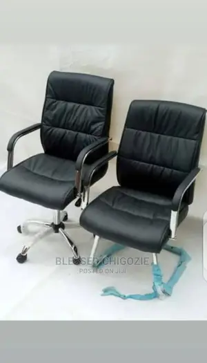 Single Black Leather Office Chair