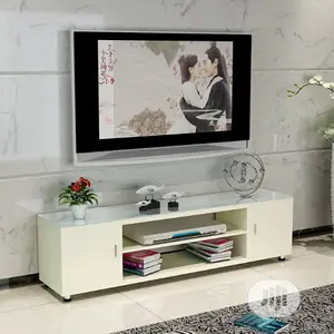 White TV Stand With 2 Drawers