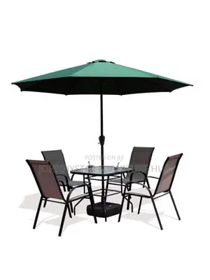 Outdoor Chairs and Table With Unbrella