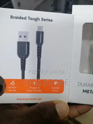Porodo Matallic Cable Braided 2.4 With Type C Cable