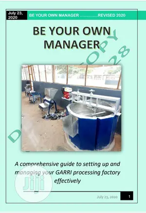 BE YOUR OWN MANAGER (E-Book) on Garri Processing Setup