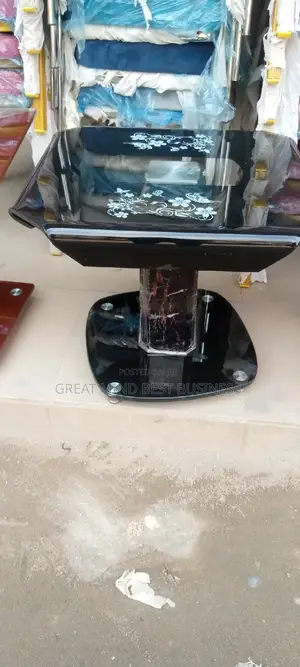 Black Glass Side Stool