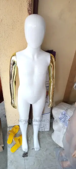 Age 5 Years Upwards Unisex Gold and White Kids Mannequins