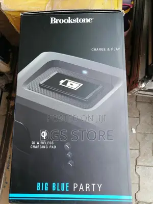 Brookstone Big Blue Party Bluetooth Built-in Qi Charging