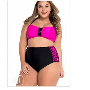 High Waist Bikini Emfed Bandeau Swimsuit
