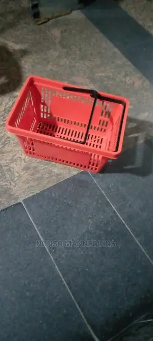 18 Litres Red Shopping Basket With Black Handle