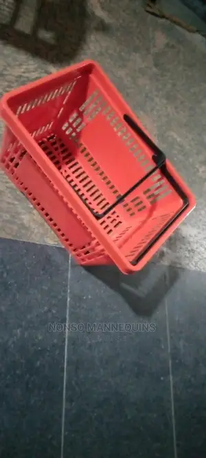 18 Litres Red Shopping Basket With Black Handle