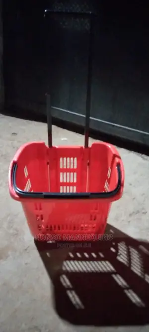 Red Body and Black Handle Shopping Trolley