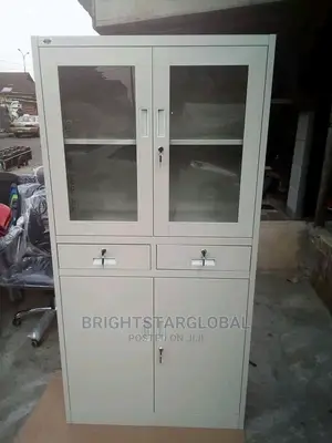 Drawer Cabinet Half Glass Half Metal Full Height