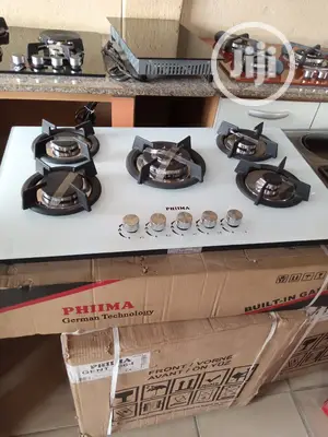 5 Burner Glass Top White Phiima Product