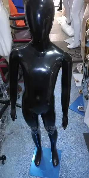 Glossy Black Chrome Unisex Kids Mannequins