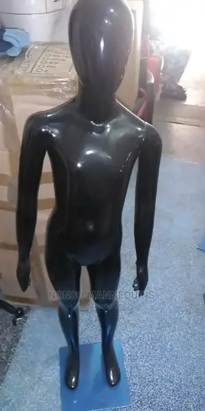 Age 5 To 10 Years Unisex Glossy Black Kids Mannequins