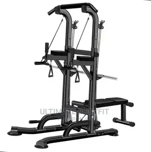 Brand New Power Tower With Rope Dip Station Pull Up Bench