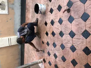 Boxed Stamped Printed Octagon Floor Design Concrete