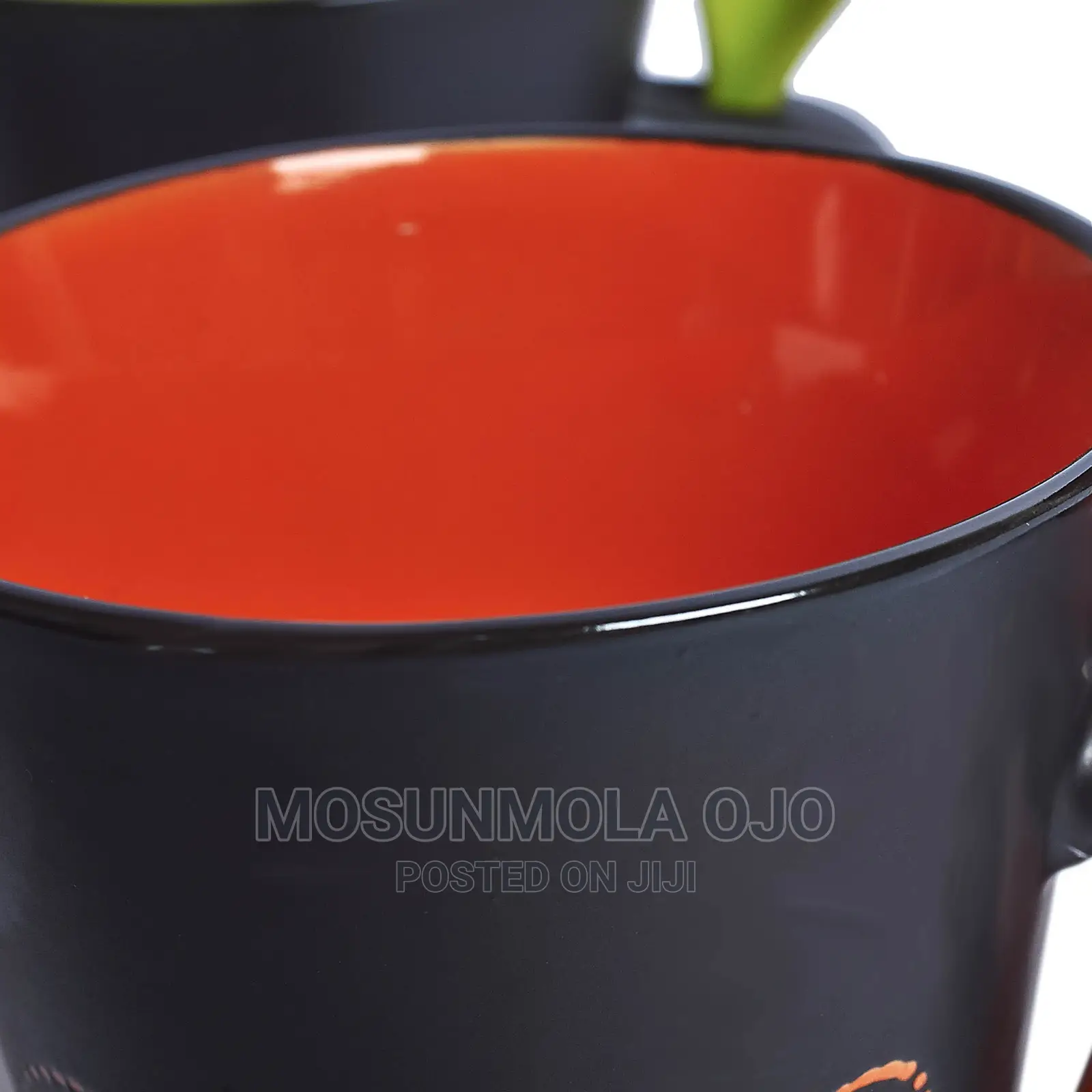 1pc Ceramic Coffee Mug With Matching Colored Spoon