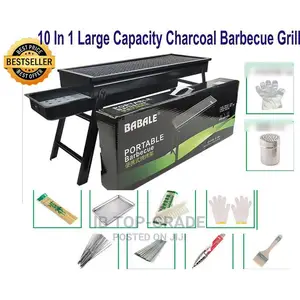 Portable Charcoal 10 in 1 Outdoor Barbecue Grill Table Set