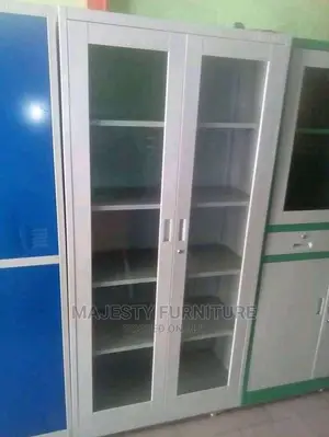 Cabinet With Full Glass Metal Door