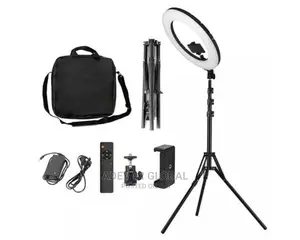18 Inches Ring Light With Phone Holders, Remote, Bag, Stand