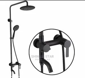 Executive Black Standing Shower Set