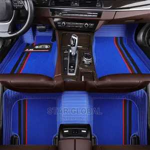 Blue Leather Car Floor Foot Pad Mat