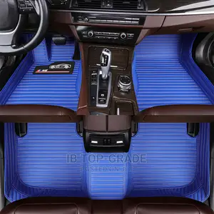 Blue Leather Car Interior Floor Mat
