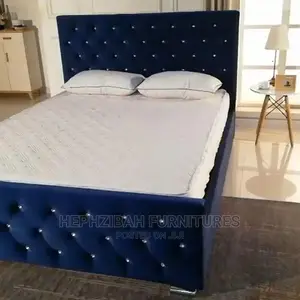 King Size Upholstered Bed With Side Drawer