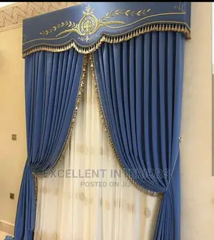 3D Board Designed Taffeta Curtain