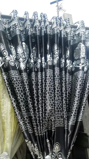 Quality Black and White Satin Curtain