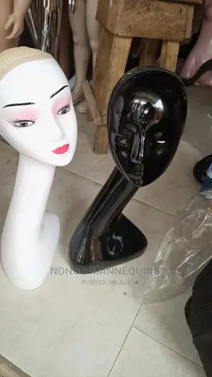 Black And White Mannequins Heads For Hats Display
