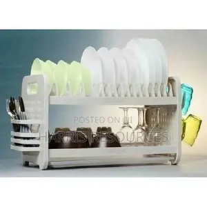 Qasa New Rustless 2 Tier Plastic Dish Drainer